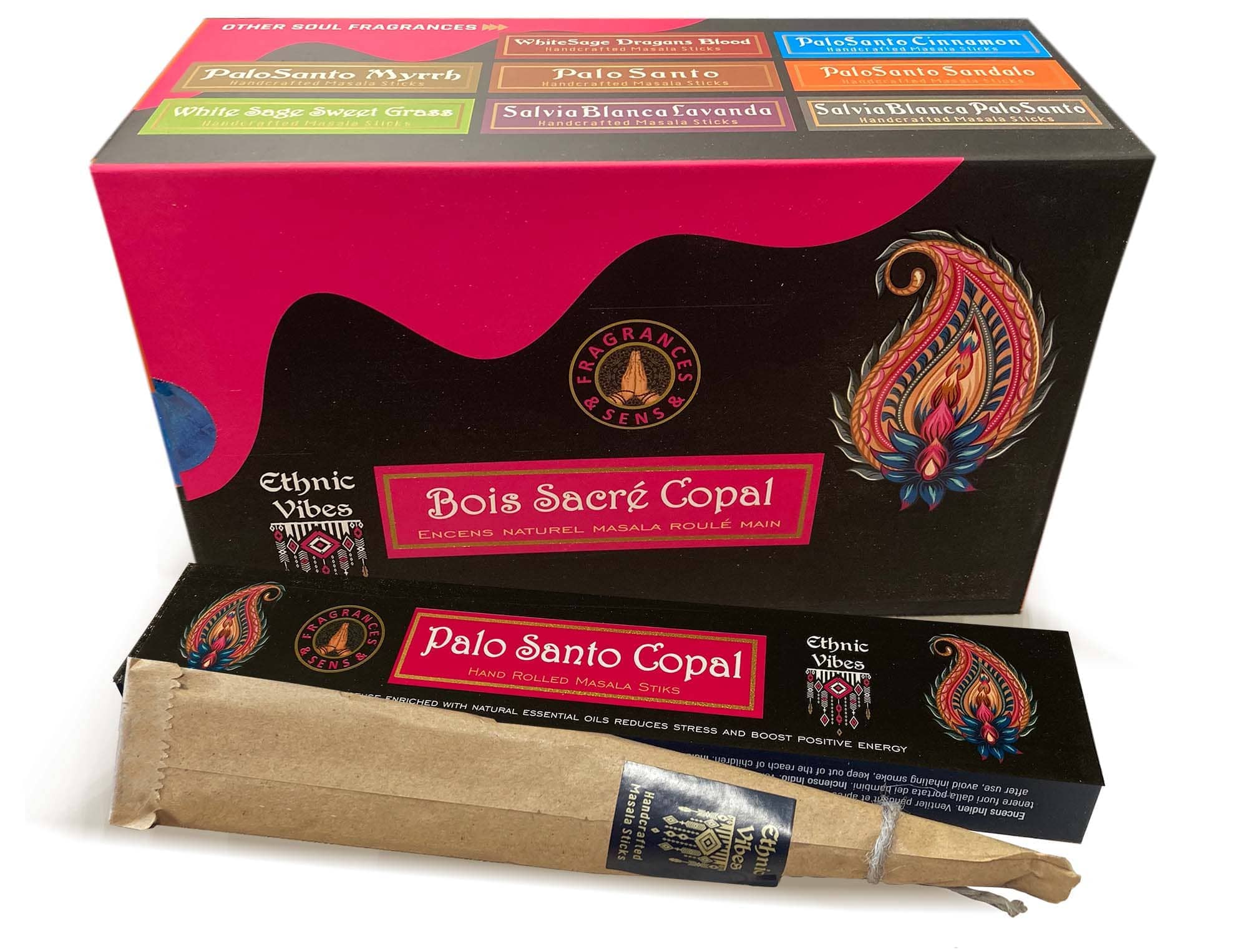 Incenso Fragrâncias e Sentidos Vibrações Étnicas Palo Santo e Copal masala 15g