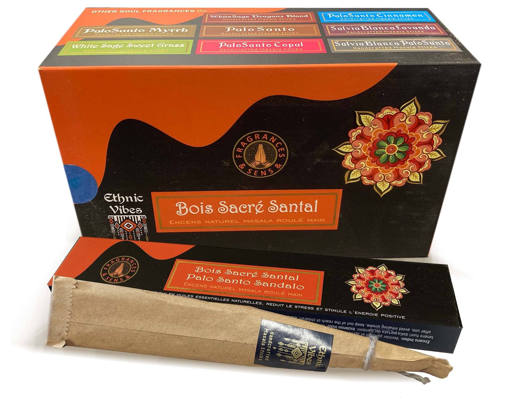 Fragrâncias e Sens Incenso Étnico Vibes Palo Santo e Sândalo Masala 15g