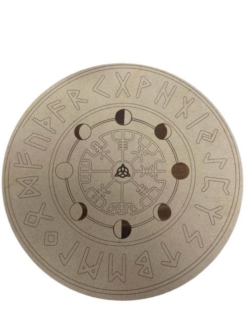 Tabuleiro de adivinhação futhark de madeira 20cm