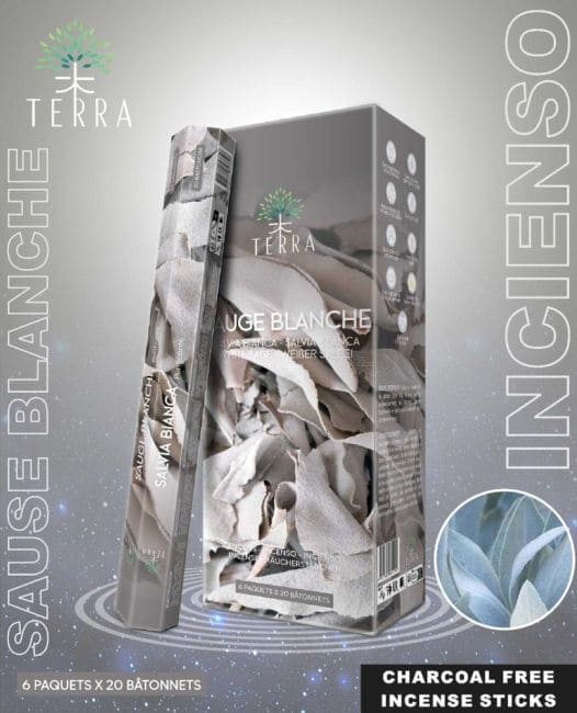 Incenso Terra White Sage hexa sem carvão