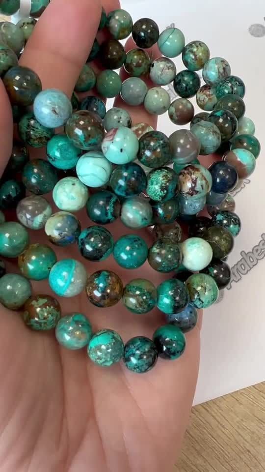 Amblygonite Chrysocolla AA 8mm pulseira de contas