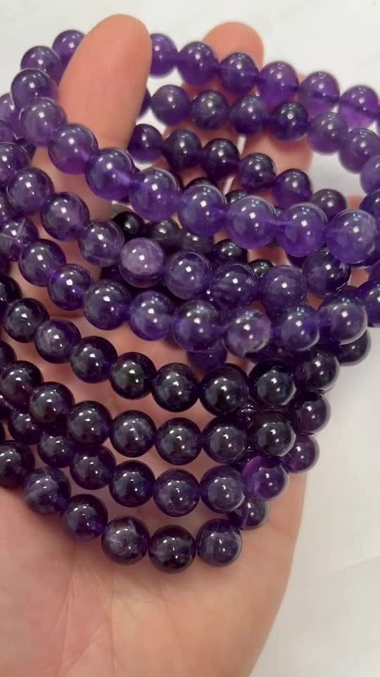 Pulseira Amethyste Uruguay AA perles 8mm