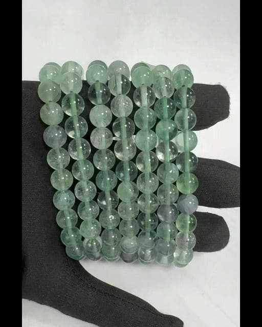 Pulseira de contas de fluorite verde A 8mm