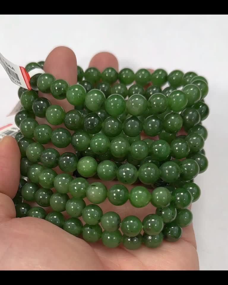 Pulseira Jade Nephrite Canadá Contas AA 8mm