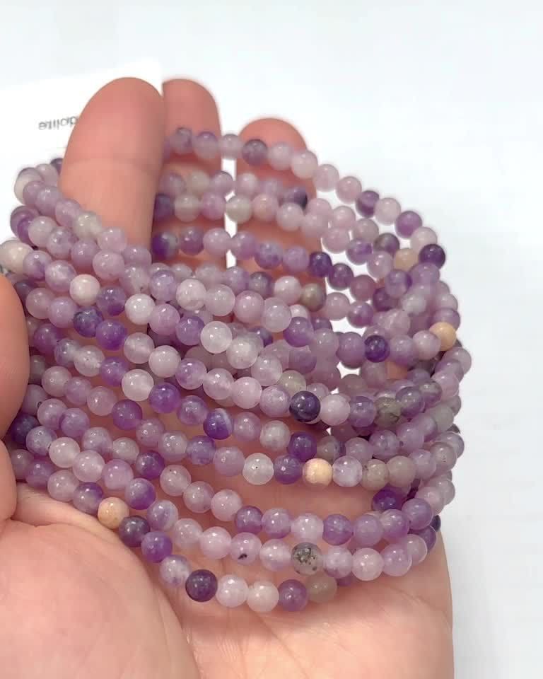 Pulseira de contas Lepidolite 4mm