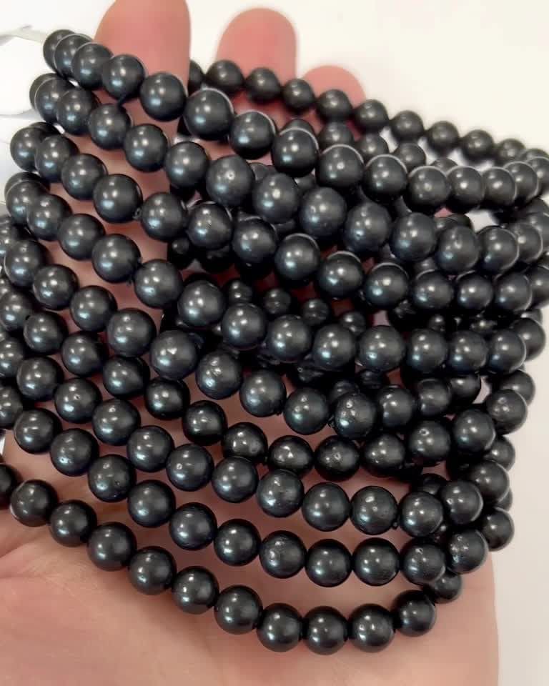 Pulseira com contas de 6mm de Shungite