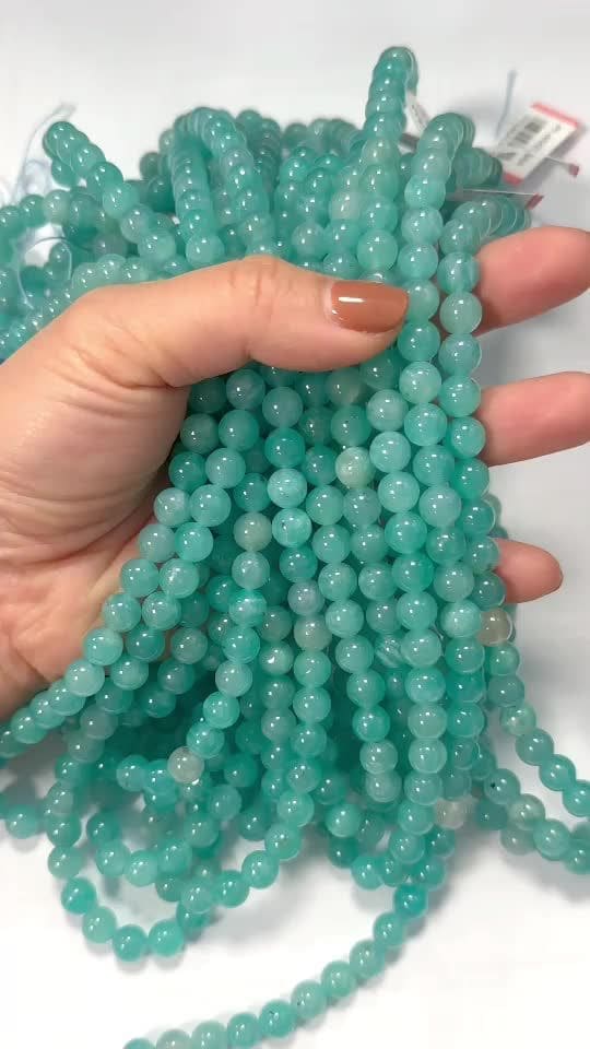 Contas AA da Amazonite China 8mm em fio 40cm