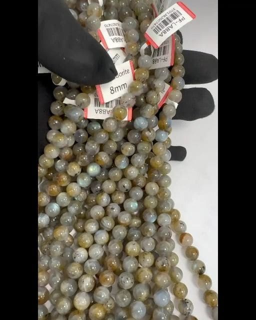 Contas Labradorite A 8mm em arame 40cm