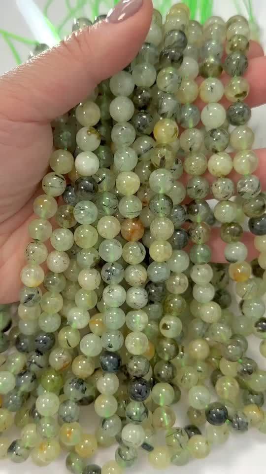 Prehnite A 8mm em fio de 40cm